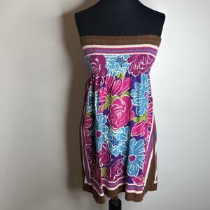 One Clothing S Y2K Floral Smocked Tube Top Mini Dress Babydoll Boho Vacation